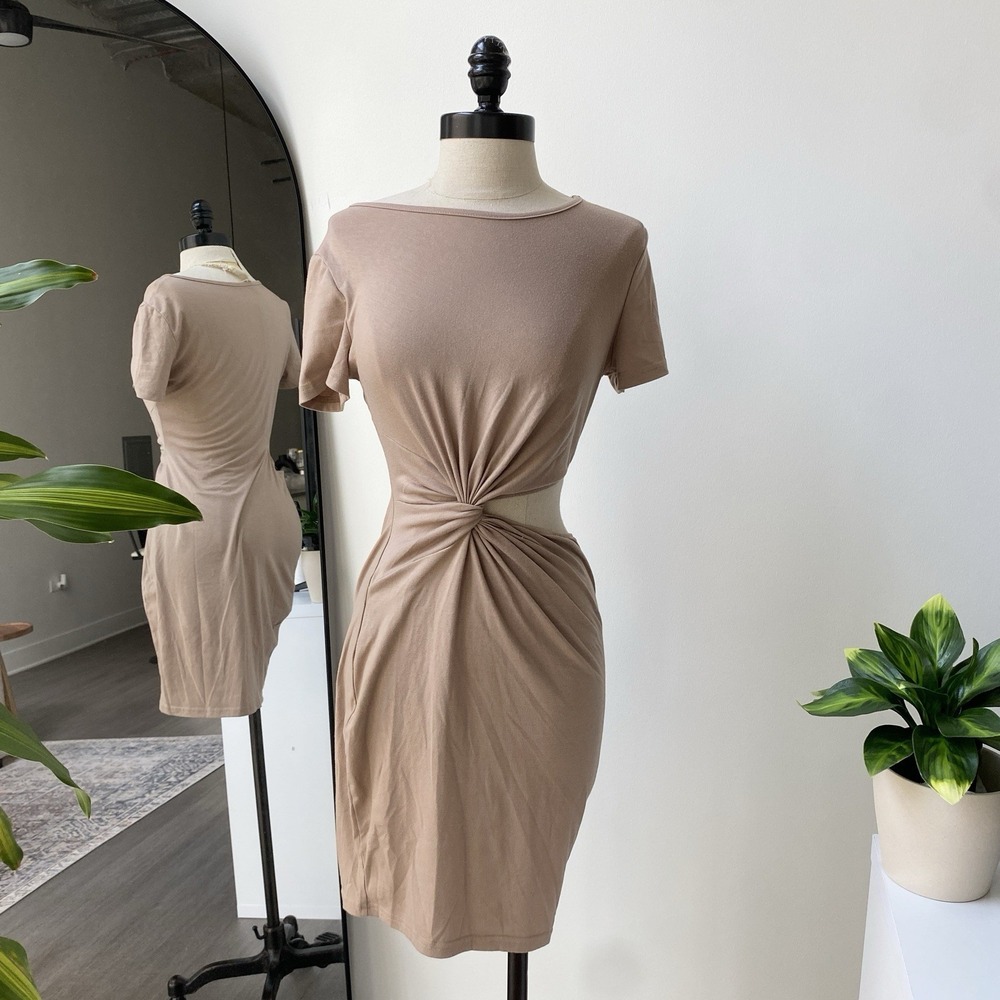 Shein Clasi Twist Front Cutout Tie Short Sleeve Dress Size Small